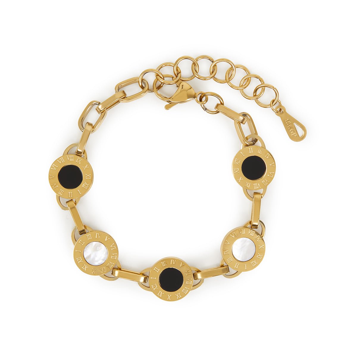 Onyx Milan Bracelet Plated in 18k Gold