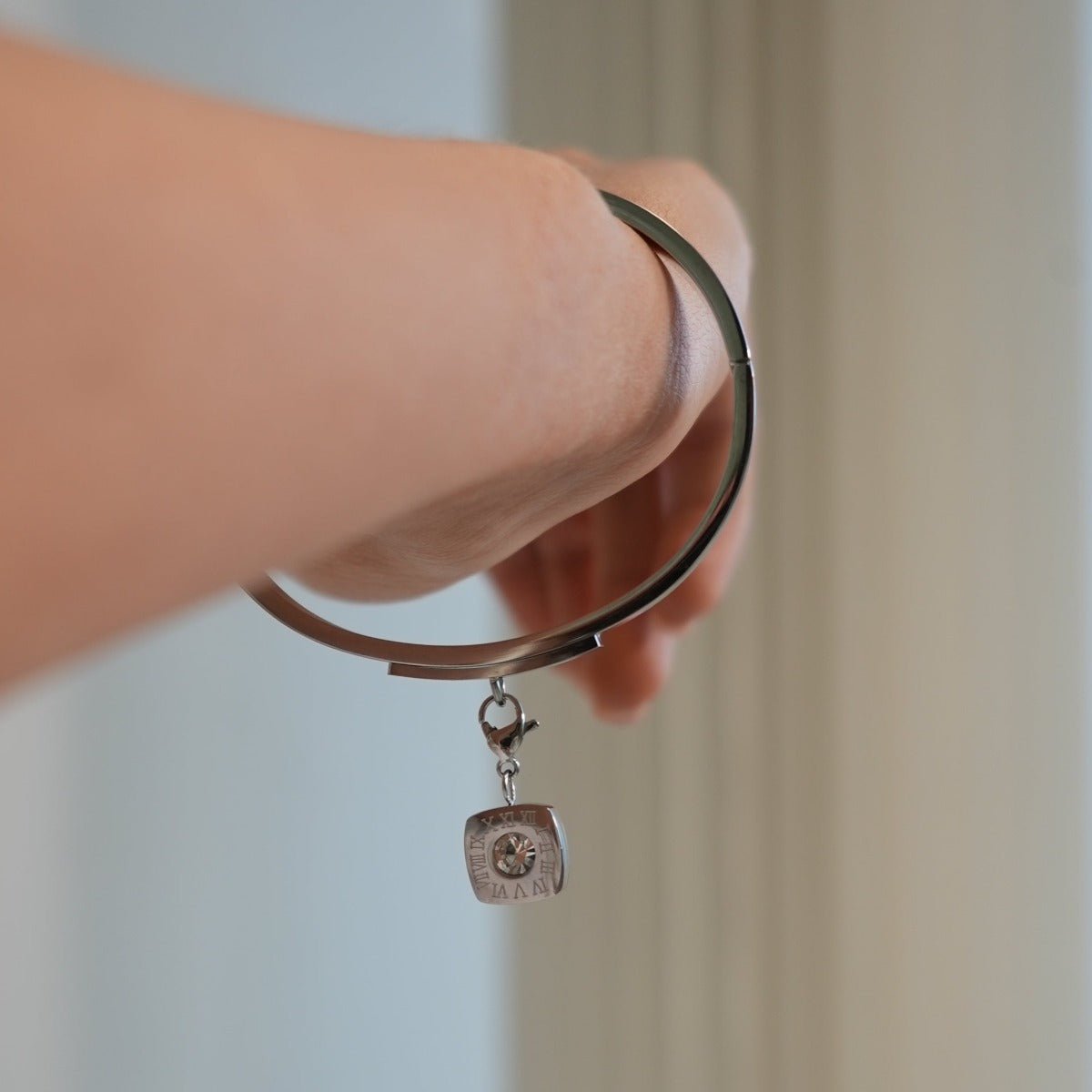 Bracelet à breloques carrées - Argent