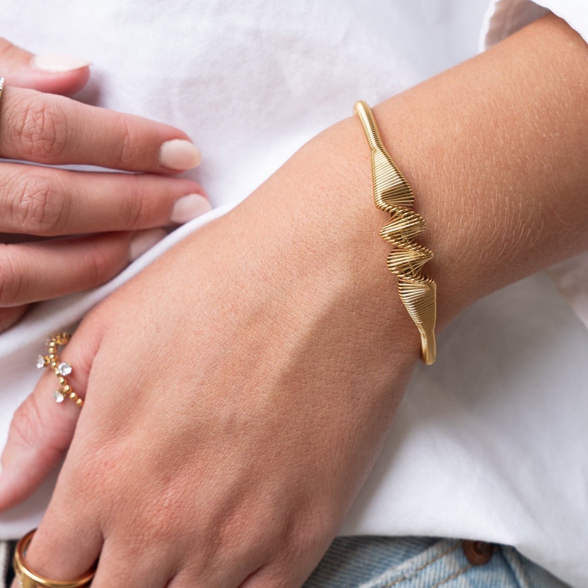 Wave Bracelet Plated in 18K Gold