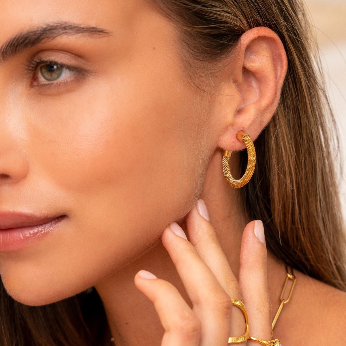 Isabella Hoop Earring Gold Plated 18K