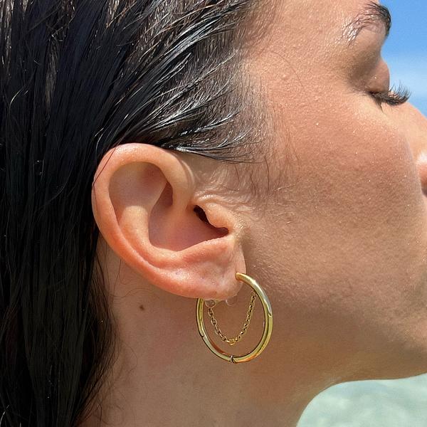 Kite Hoop Earring Plated in 18K Gold