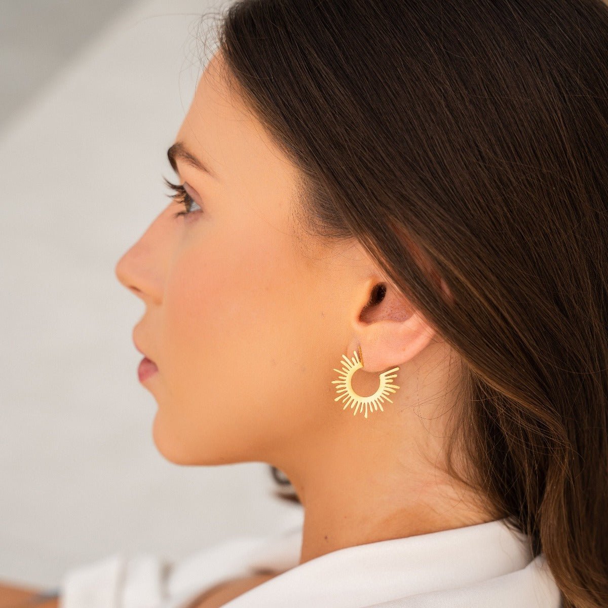 Spike Hoop Earring Plated in 18K Gold