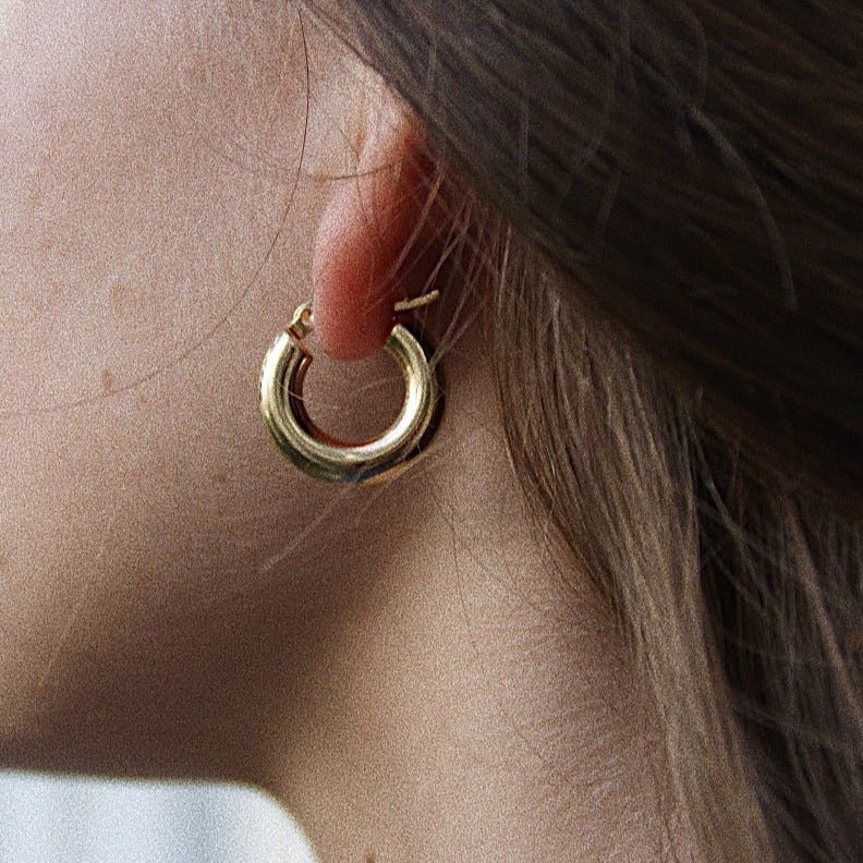 Lele G Tube Hoop Earring Plated in 18K Gold