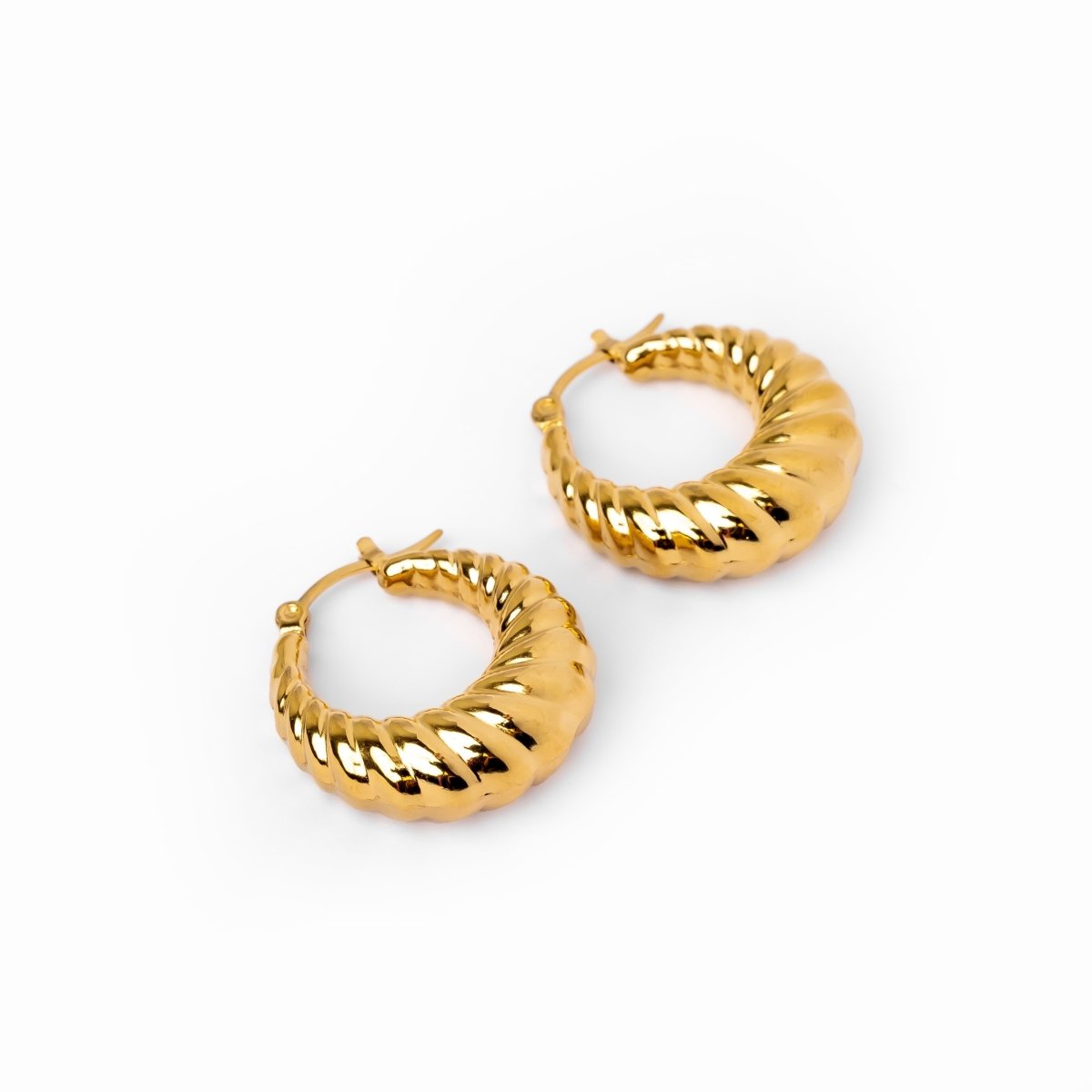 Croissant Hoop Earring Plated in 18K Gold
