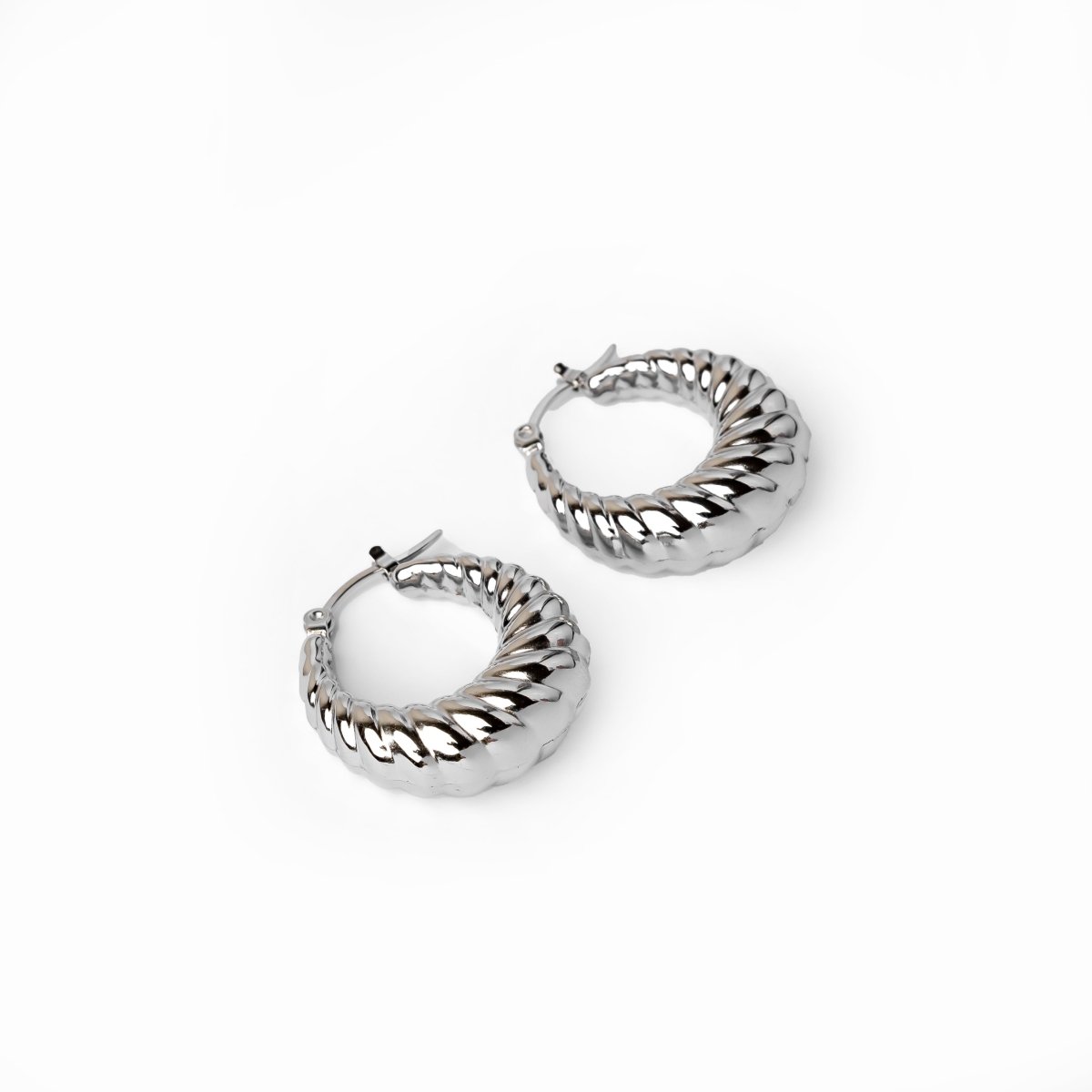 Croissant Hoop Earring - Silver