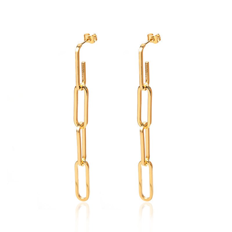 Chain Link Earrings Hellen Plated in 18K Gold