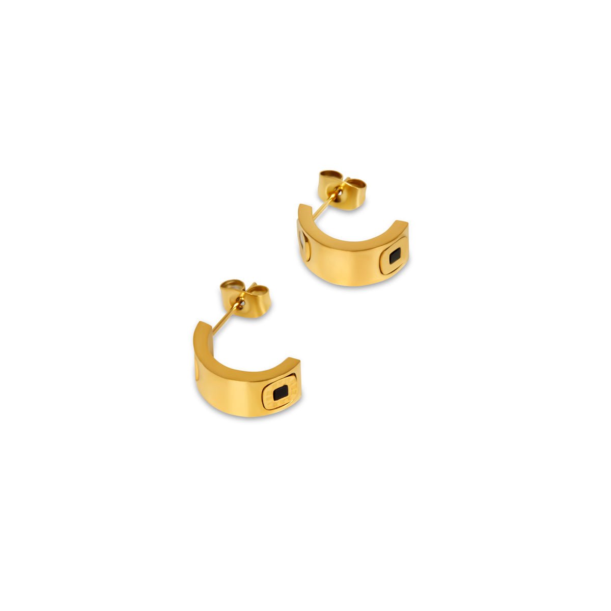 Square Charm Earring Plated in 18k Gold
