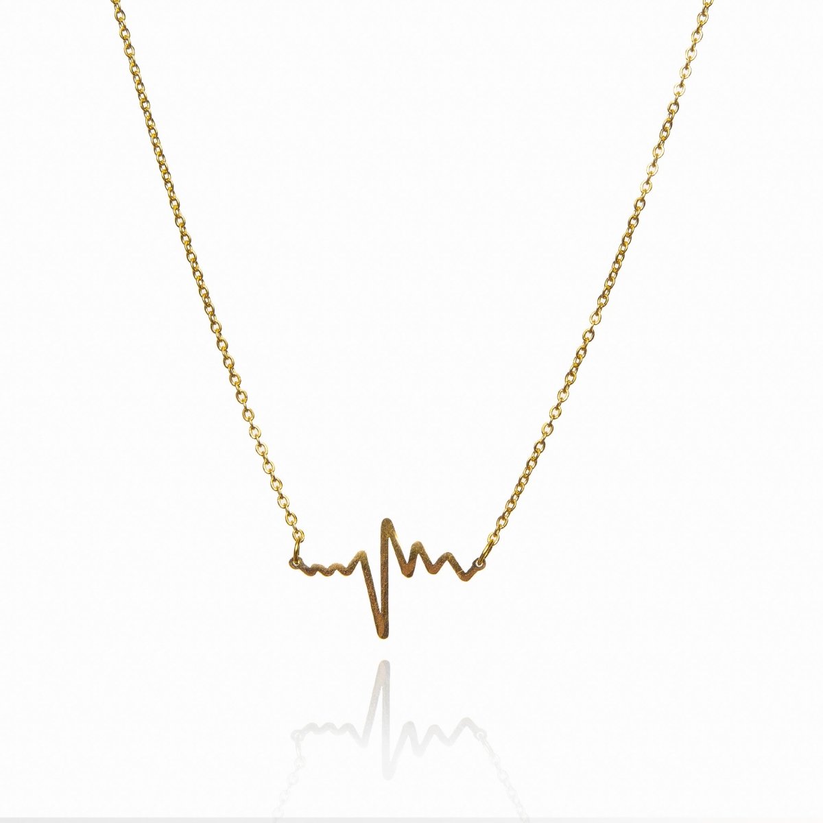 Life Beats Pendant Necklace Plated in 18K Gold