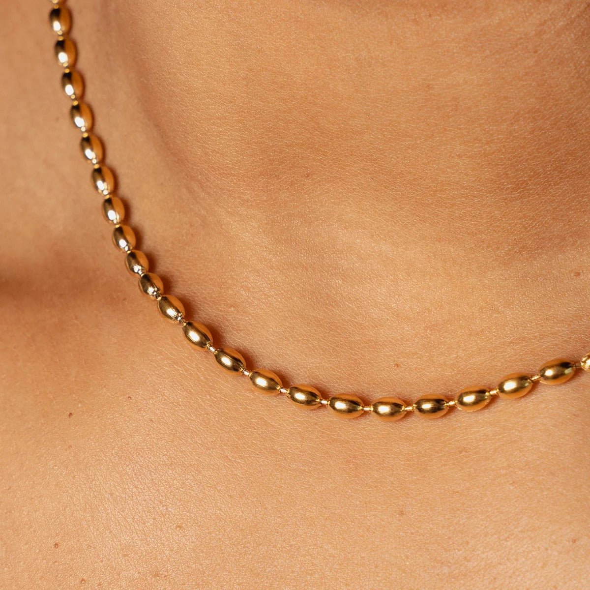 Sphere Chain Necklace Plated in 18K Gold