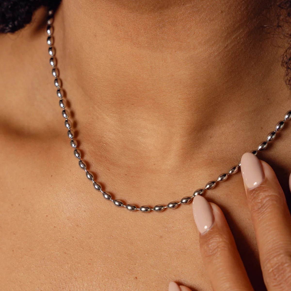 Sphere Chain Necklace - Silver