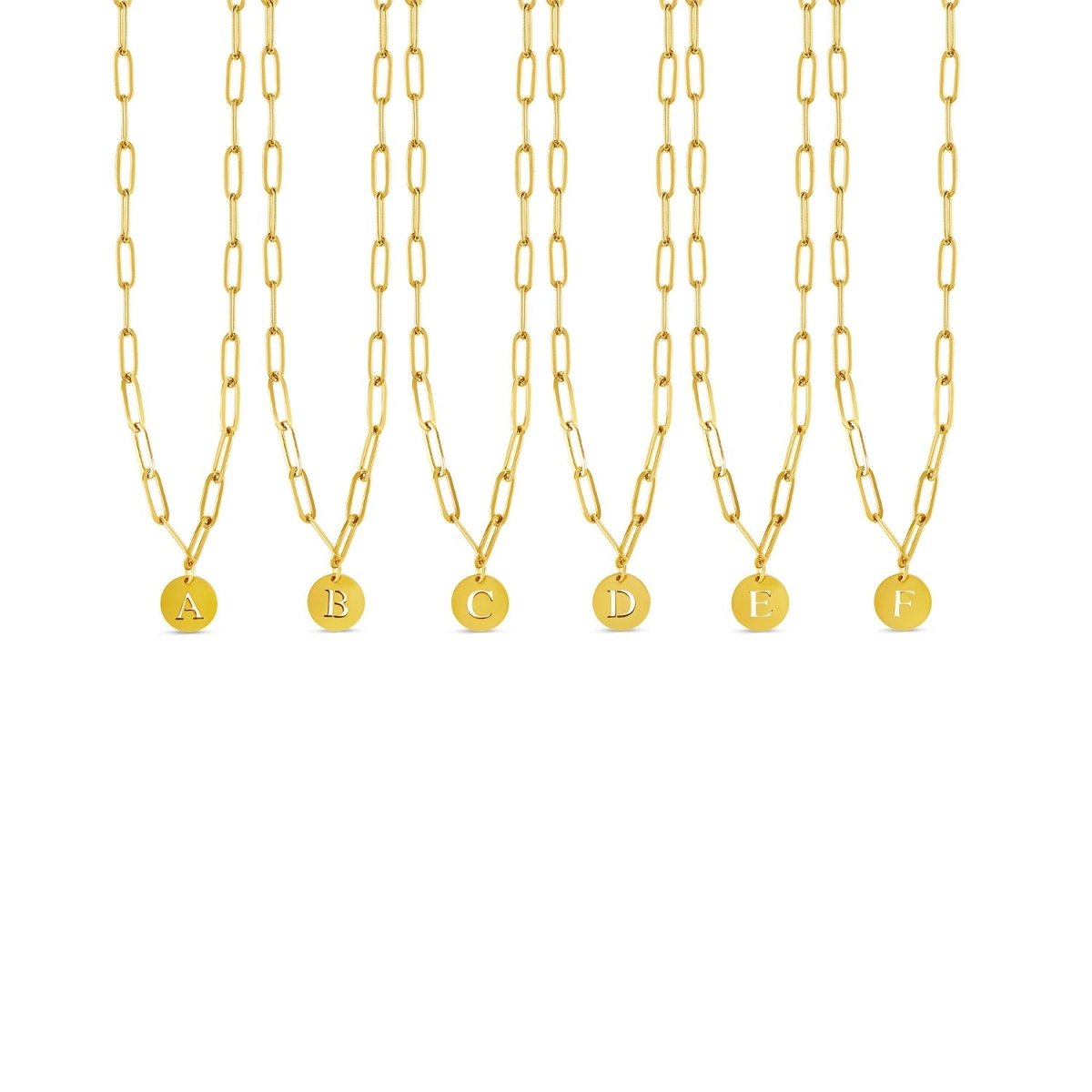Initial Letter Clip Chain Necklace Plated in 18K Gold
