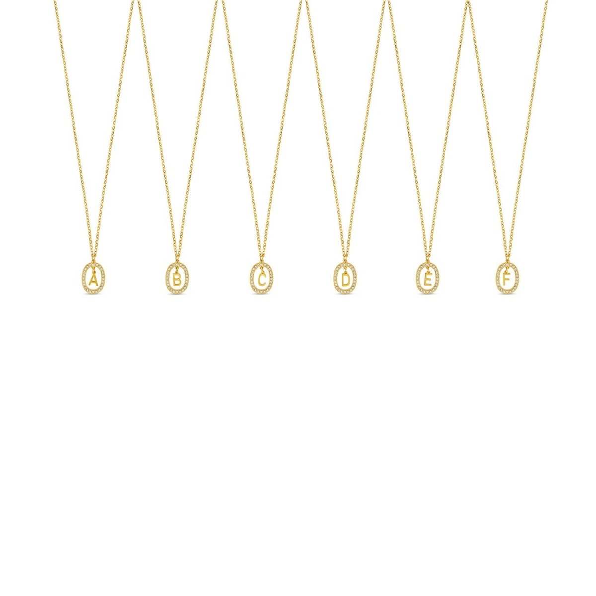 Initial Letter Prism Necklace Plated in 18K Gold