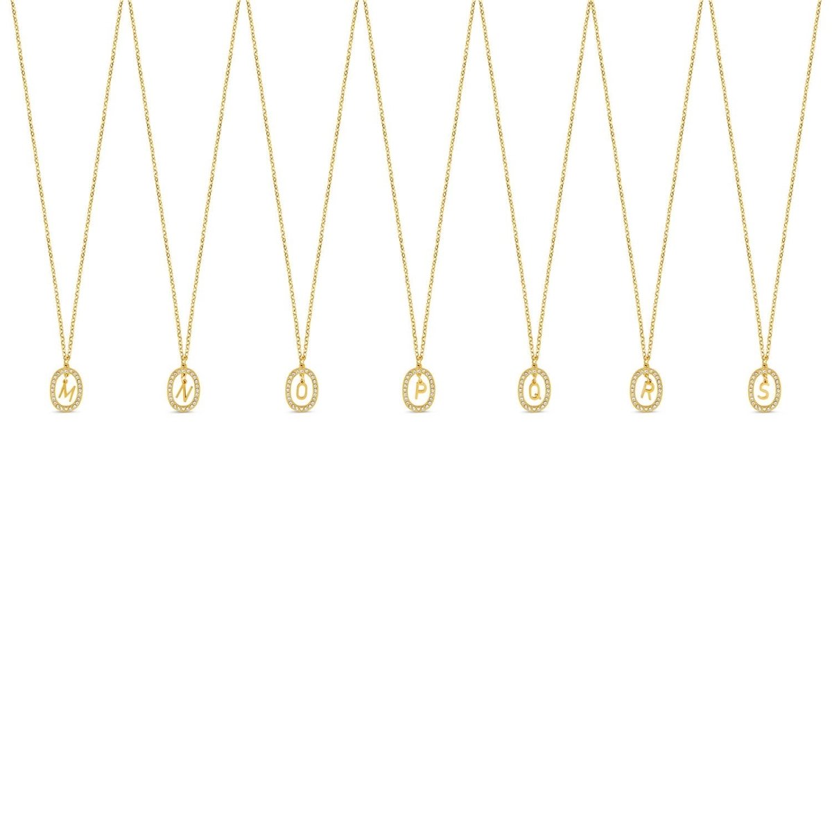 Initial Letter Prism Necklace Plated in 18K Gold