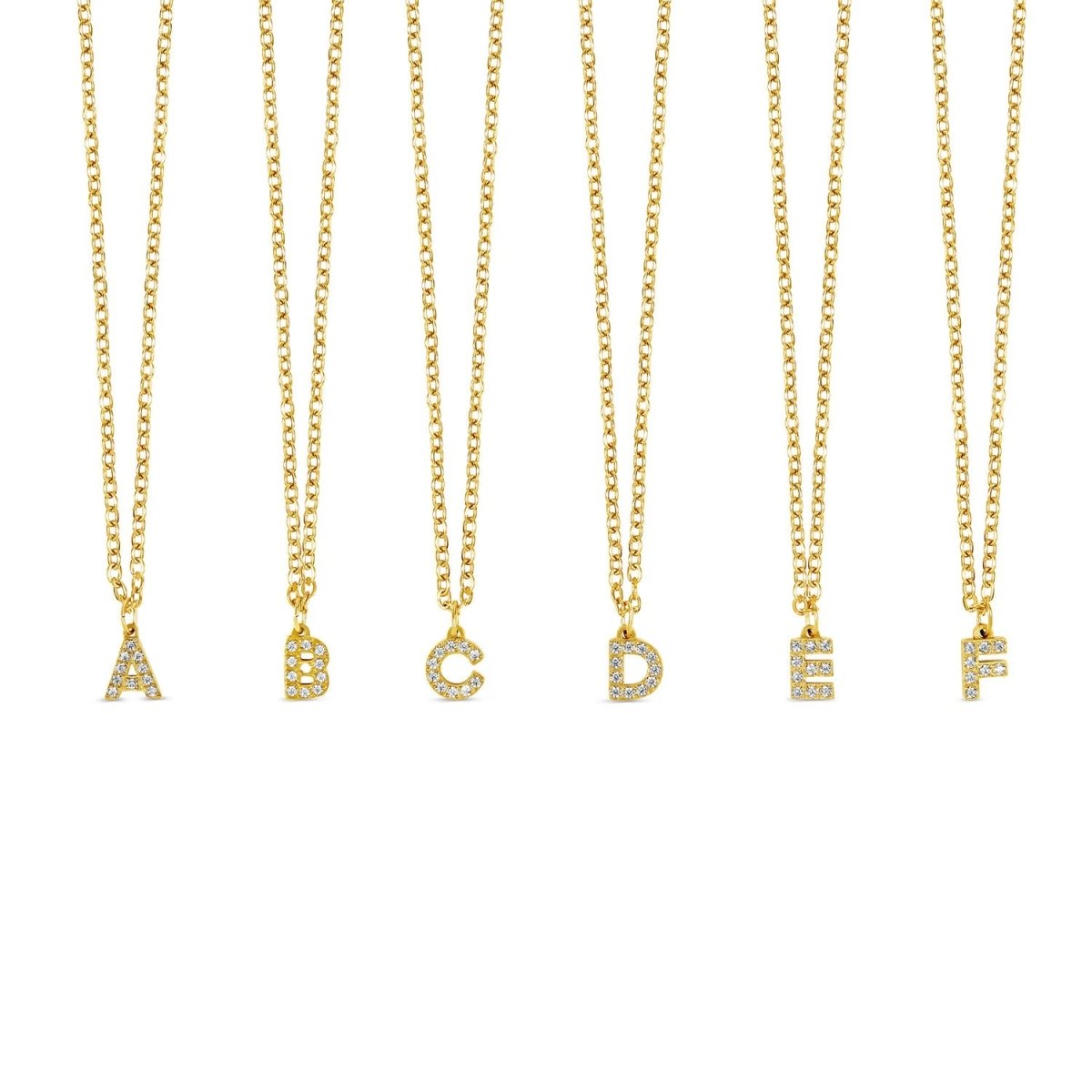 Initial Letter Stone Necklace Plated in 18K Gold
