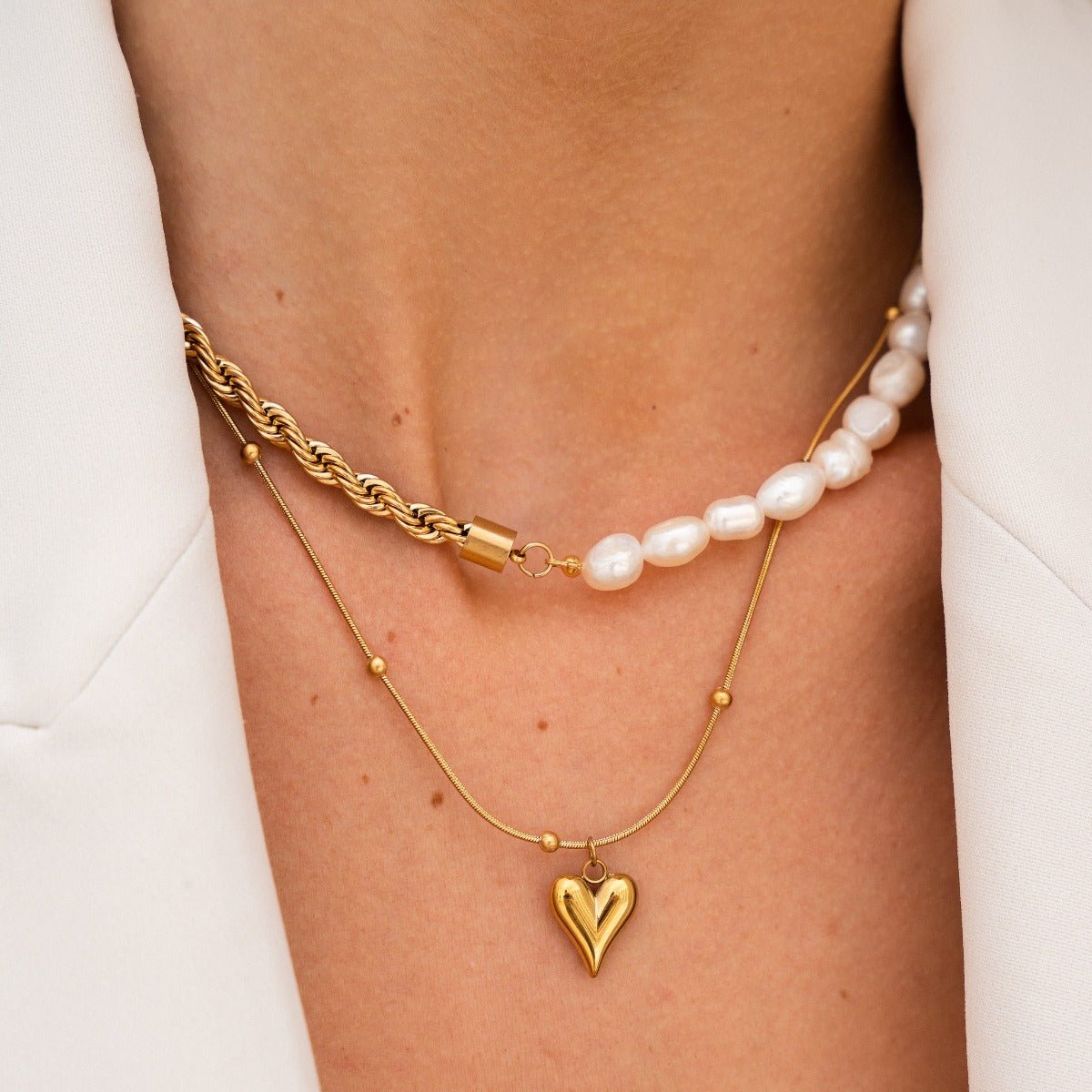 Life Love Heart Necklace Plated in 18K Gold