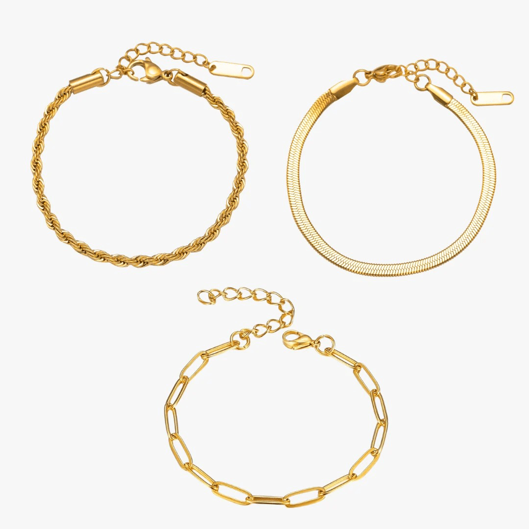 Essential Bracelet Set Plated in 18K Gold