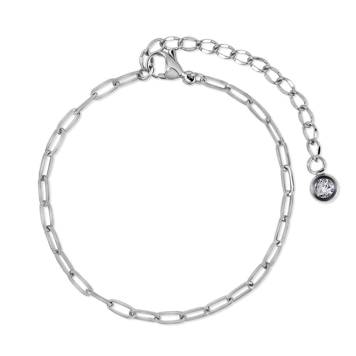 Glamour Bracelet Set with Zirconia - Silver