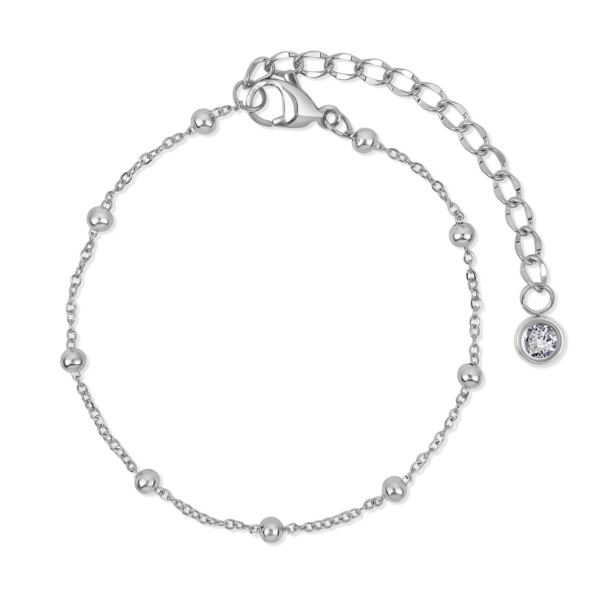 Glamour Bracelet Set with Zirconia - Silver