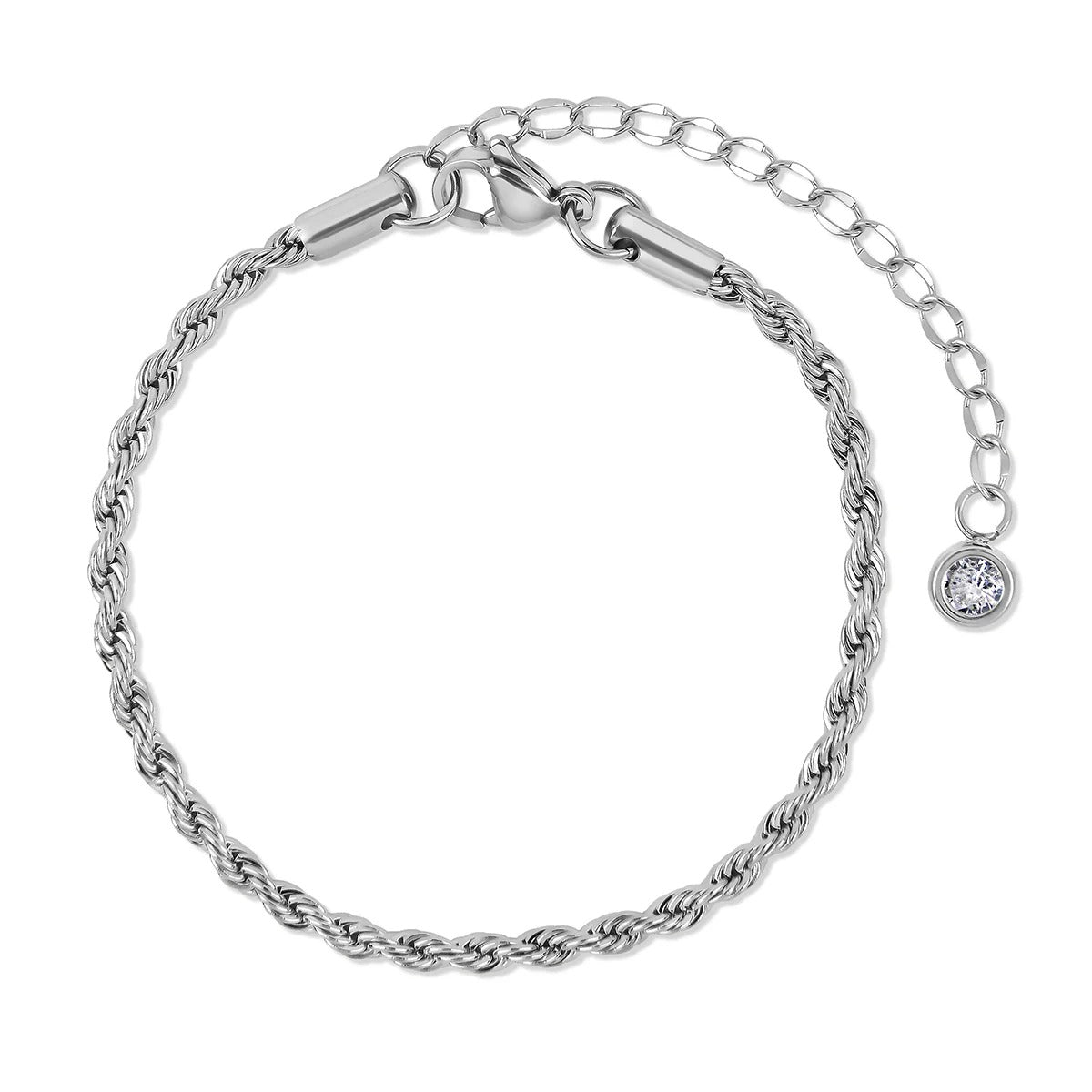 Glamour Bracelet Set with Zirconia - Silver