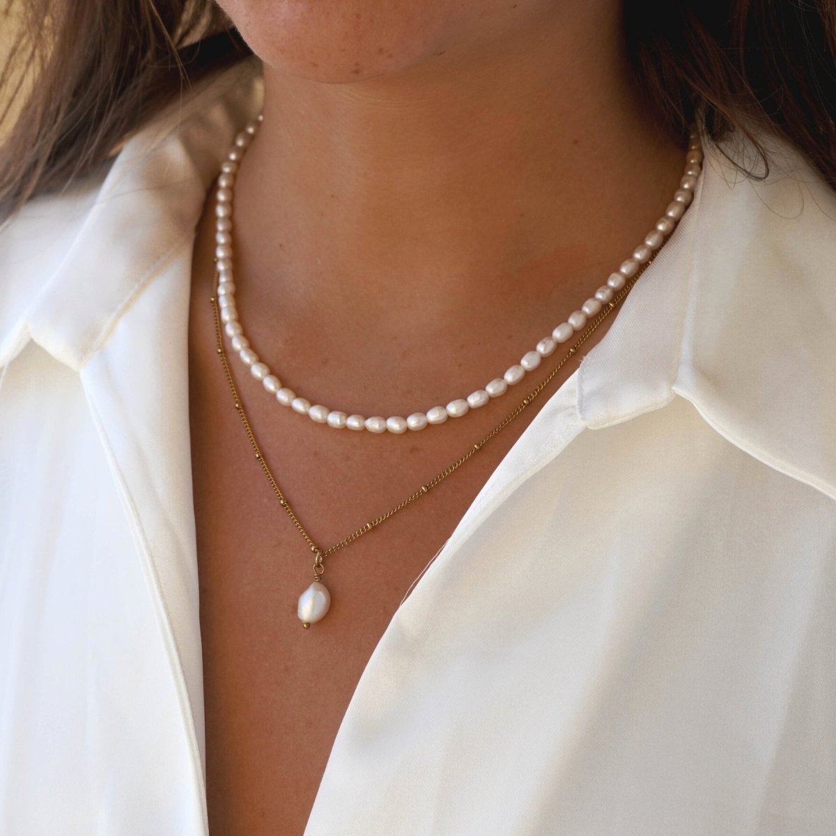Aloha Double Necklace Plated in 18k Gold