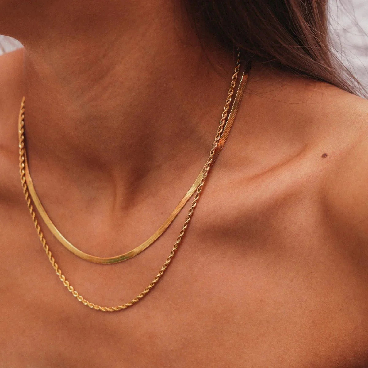 Mix Layered Necklace Melina Plated in 18k Gold