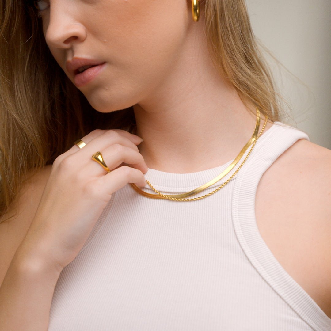 Mix Layered Necklace Melina Plated in 18k Gold