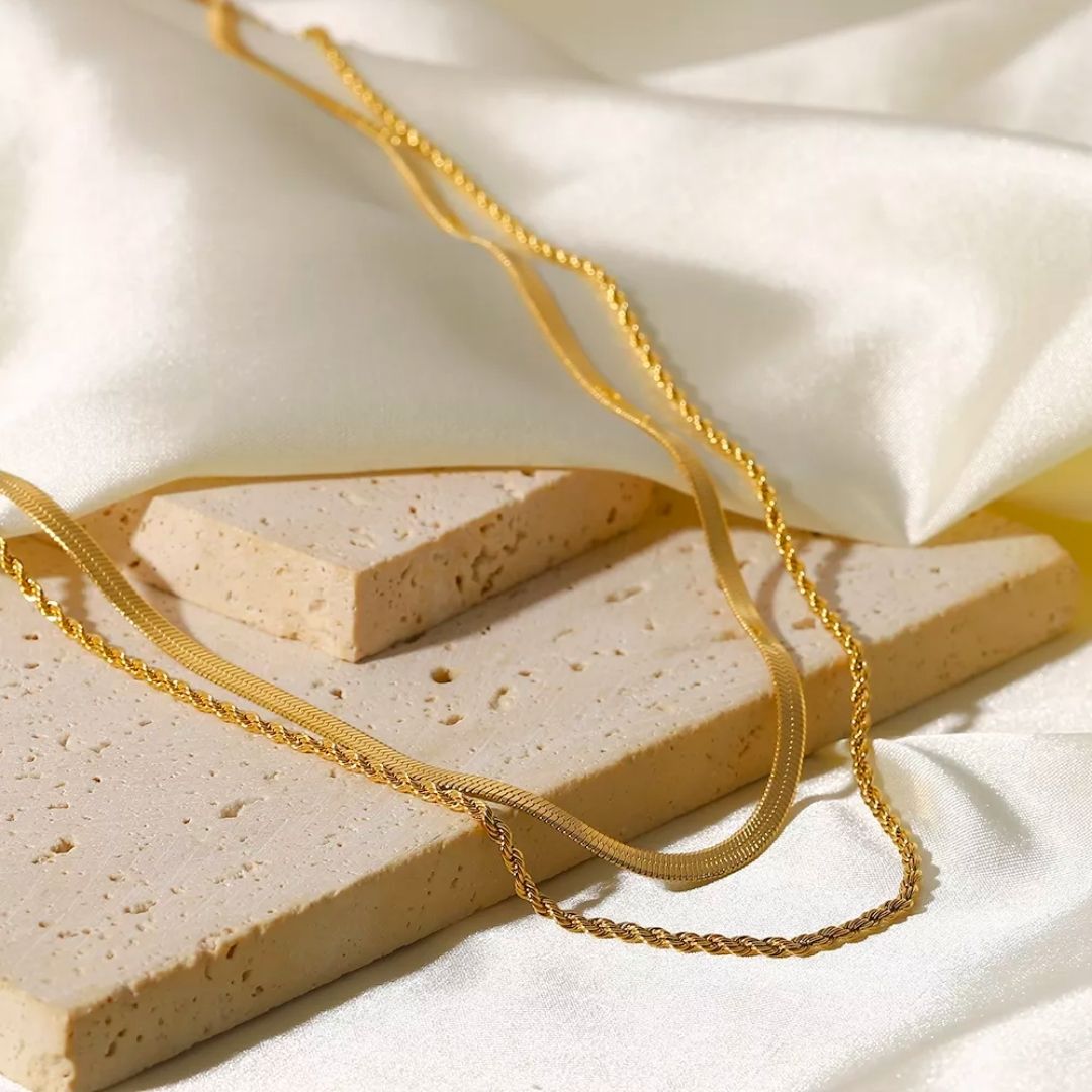 Mix Layered Necklace Melina Plated in 18k Gold