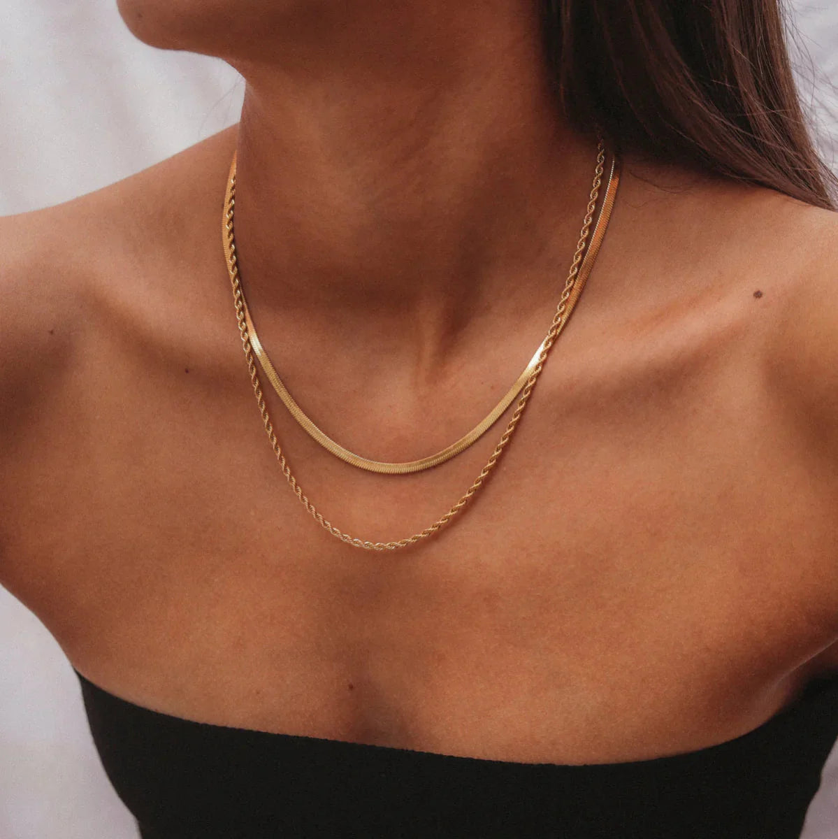 Mix Layered Necklace Melina Plated in 18k Gold