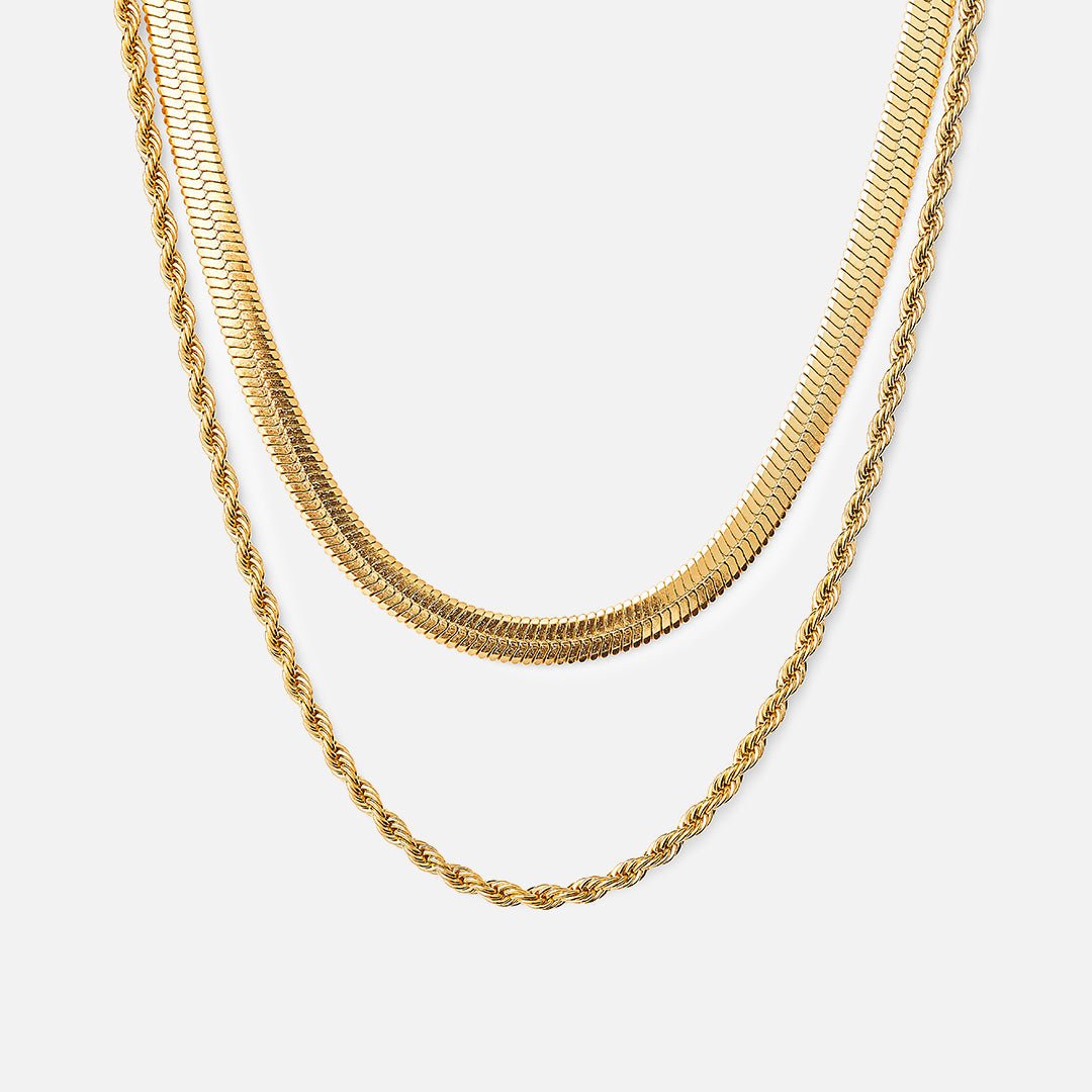 Mix Layered Necklace Melina Plated in 18k Gold