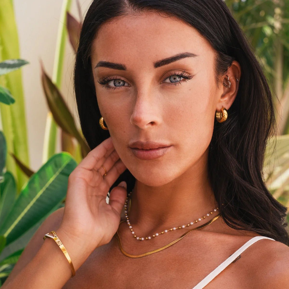 Collier de perles plaqué or 18 carats