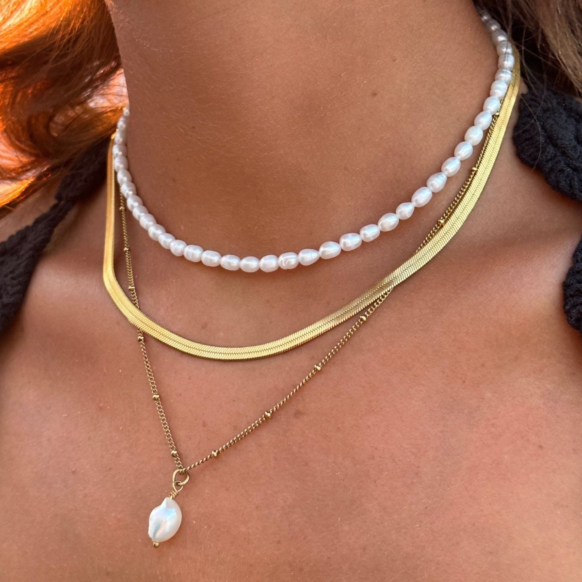 Mix Triple Necklace Plated in 18k Gold