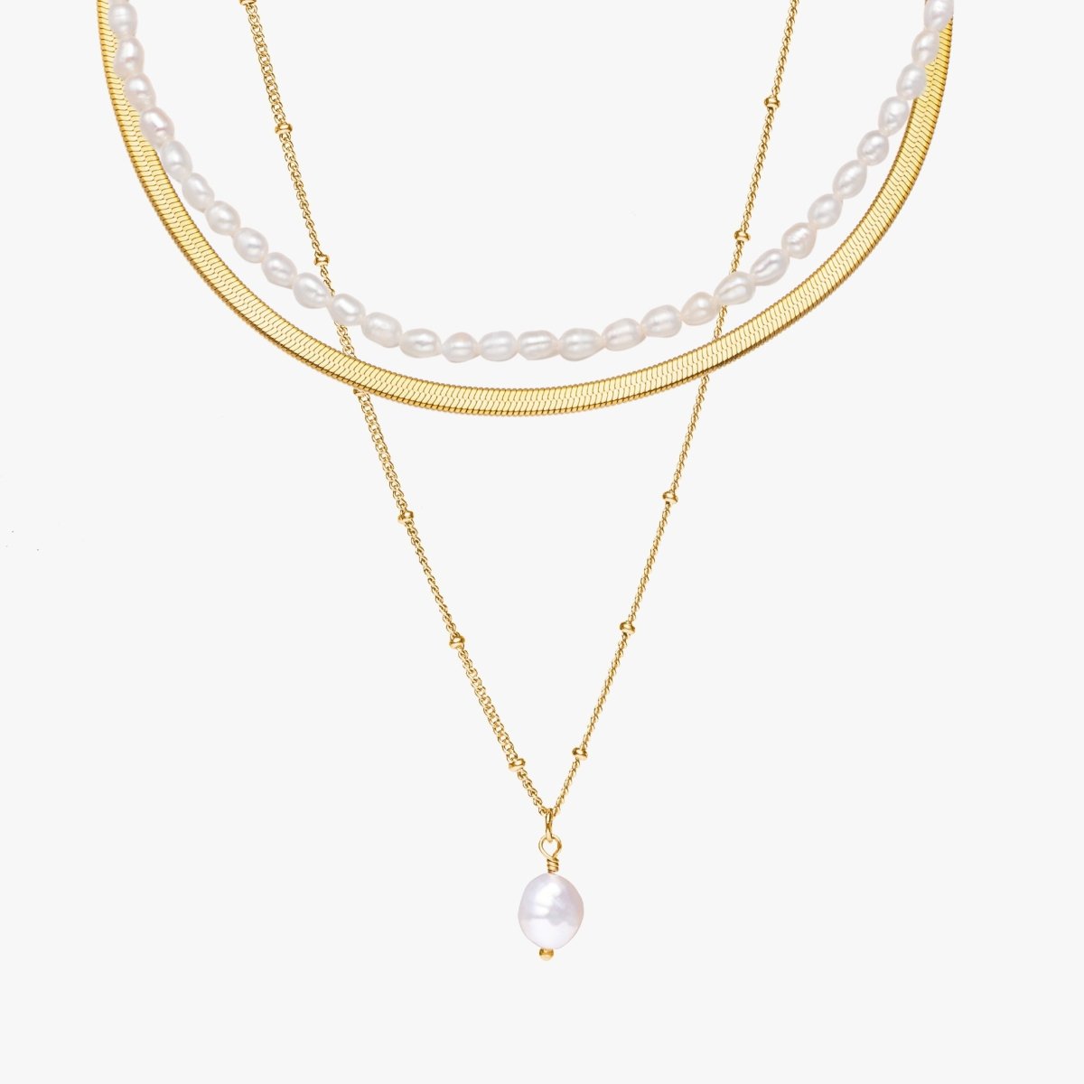 Mix Triple Necklace Plated in 18k Gold