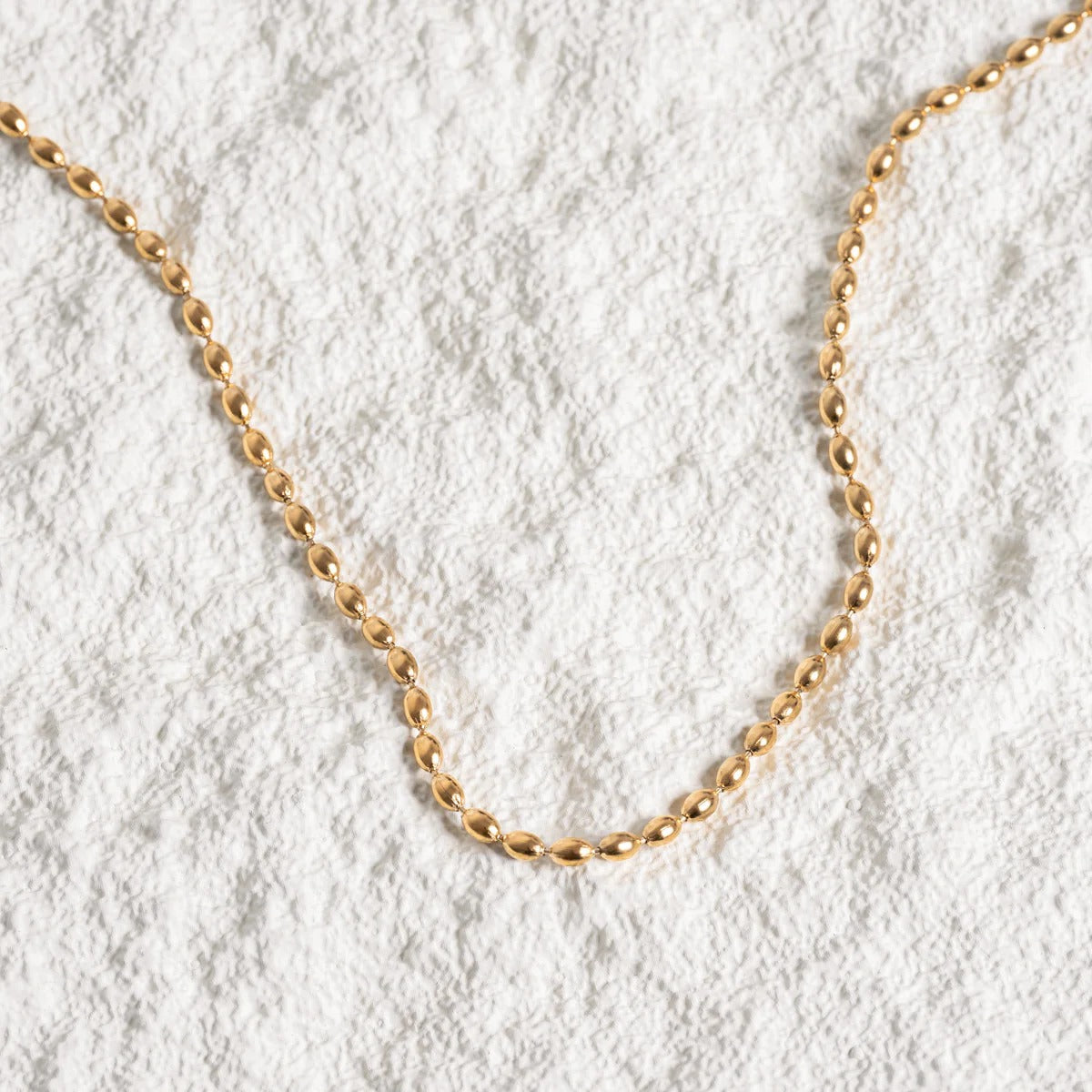Sphere Chain Necklace Plated in 18K Gold