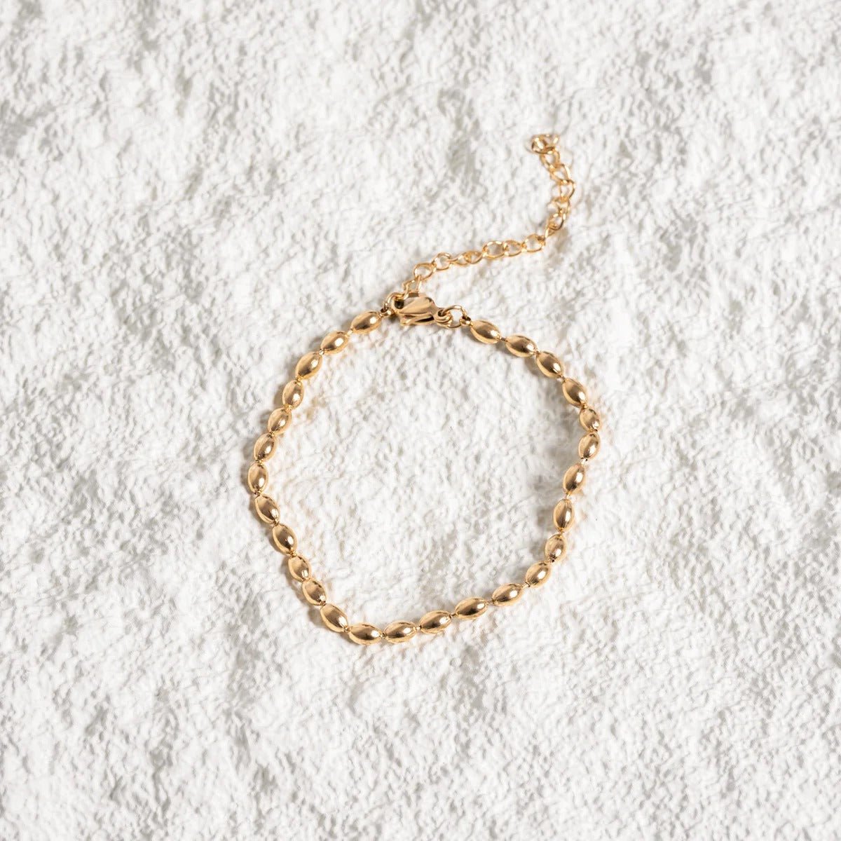 Gold Plated Chain Bracelet with Beads 18K