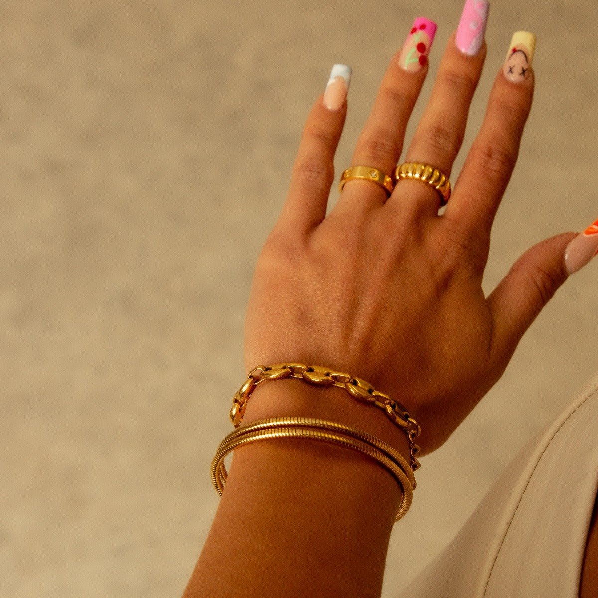 Triple Spiral Bracelet Plated in 18K Gold