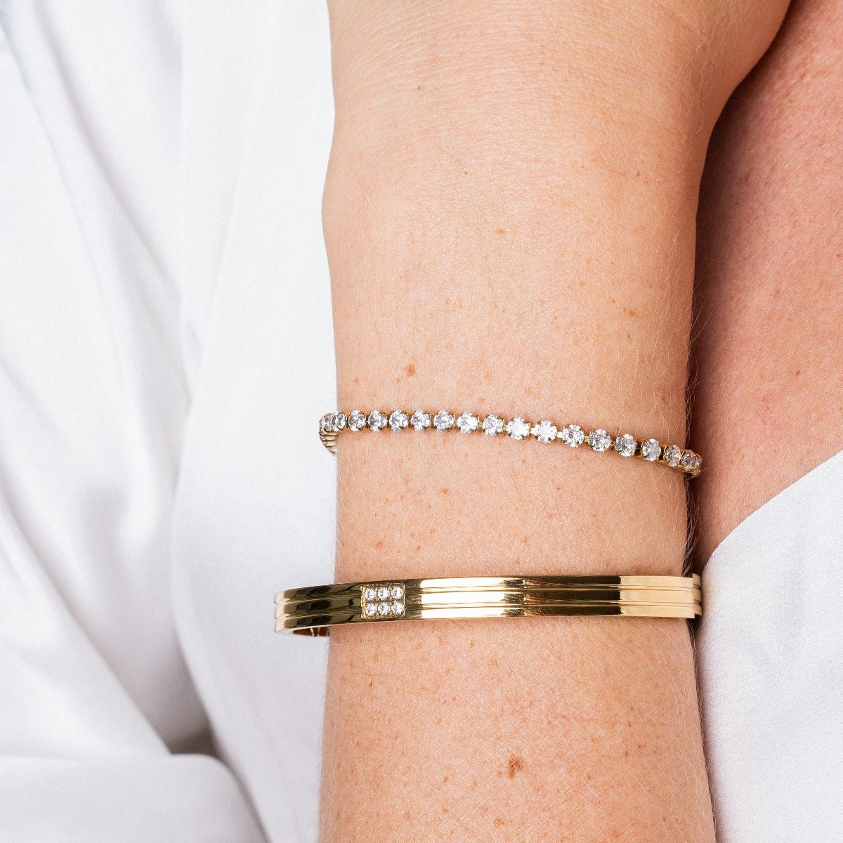 Adjustable Riviera Bracelet Revyora Gold Plated 18k